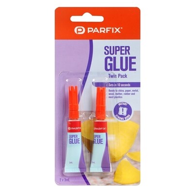 Parfix Super Glue Twin Pack 2x3ml Tubes