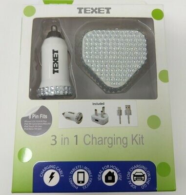 Texet 3 In 1 Charging Kit White