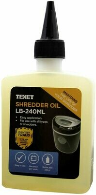 Texet Universal Shredder Lubricant Oil Bottle LB-240ML | Suitable for shredders of all makes and designs | Bottle size - 240 ml