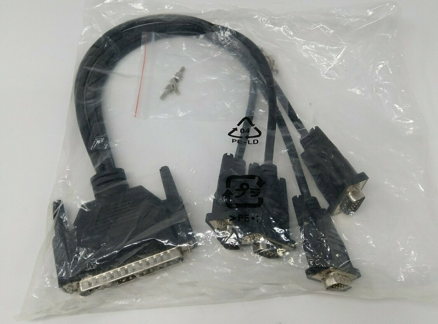 4-Port Male DB37 (Parallel) To Male DB9 (Serial)Connection Cable, 30cm With Locking Screws