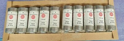 New Not tested GEC ALSTHOM Red Spot Type gG TIA25 25 Amp Fuses 10 Strip
