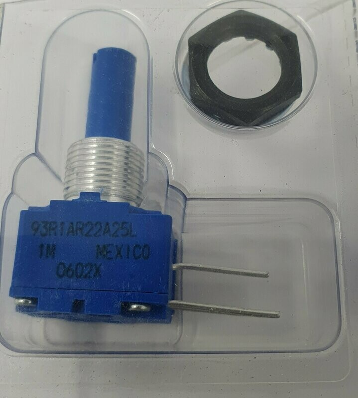 1 pcs, Bourns 93R1A-R22-A25L, Bourns Potentiometers 1M 10% 5/8" SQ ST
