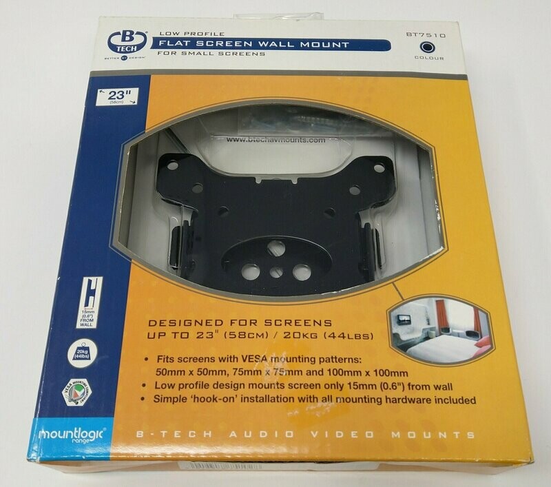 B Tech Low Profile Flat Screen Wall Mount For Small Screens Up To 23"