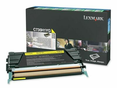 Genuine Lexmark C736H1YG High Capacity Toner Cartridge