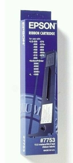 Epson Ribbon Cartridge For LQ/ActionPrinter/L Printers 15.5Metres/50.8Feet #7753