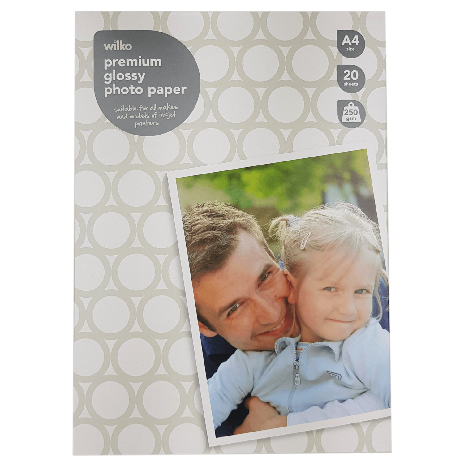 7 x packs of Wilko Premium Glossy Photo Paper A4 - 20 Sheets per pack - 250gsm 