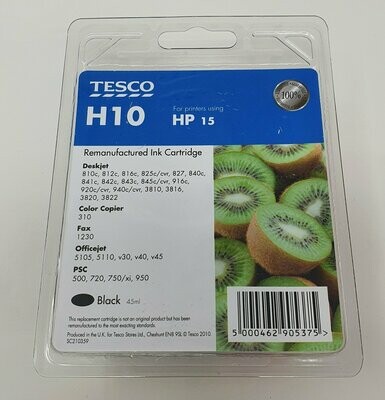 Tesco Compatible HP 15 Black Ink Cartridge (H10)
