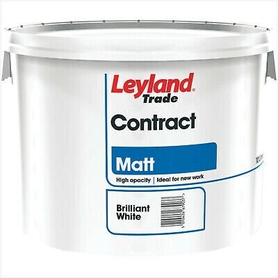 10lt Leyland Trade Contract Matt Emulsion Paint Brilliant White