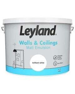 10lt Leyland Walls & Ceilings Matt Emulsion Paint Brilliant White