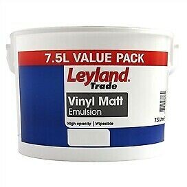 7.5L Value Pack Leyland Trade Vinyl Matt Emulsion Paint Brilliant White