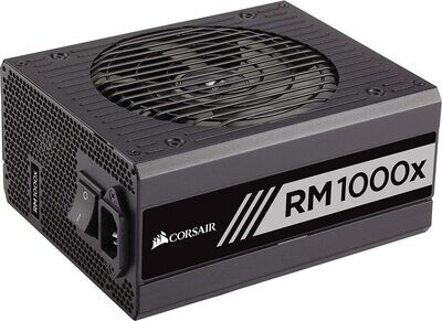 Corsair CP-9020094-UK RM1000x 1000 W 80 Plus Gold Certified Modular 135 mm Thermally Controlled Fan Power Supply Unit - Black