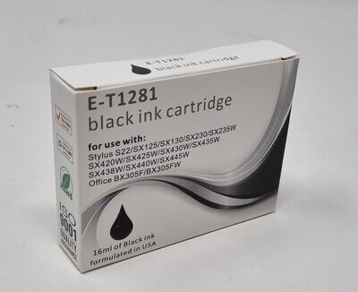 Compatible Epson T1281 Black ink E-T1281