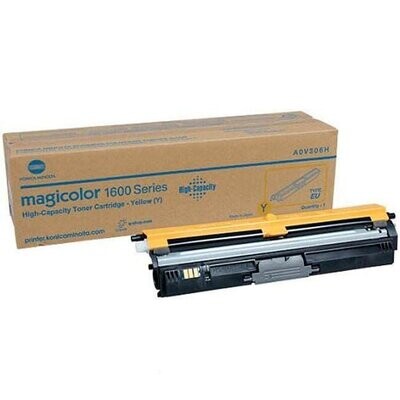 Genuine Konica Minolta magicolor 1600 series high Capacity Toner Cartridge Yellow (A0V306H)