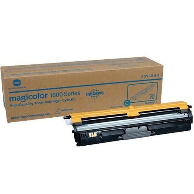 Genuine Konica Minolta magicolor 1600 series high Capacity Toner Cartridge Cyan (A0V30HH)