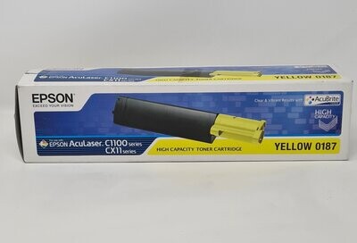 Genuine Epson Aculaser C1100/CX11 High Capacity Toner Cartridge Yellow 0187 (C13S050187)