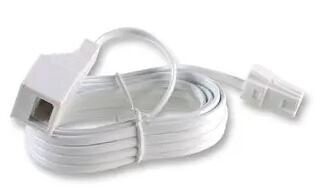 White BT Plug to Socket (TE05792) Telephone Cable - 3m