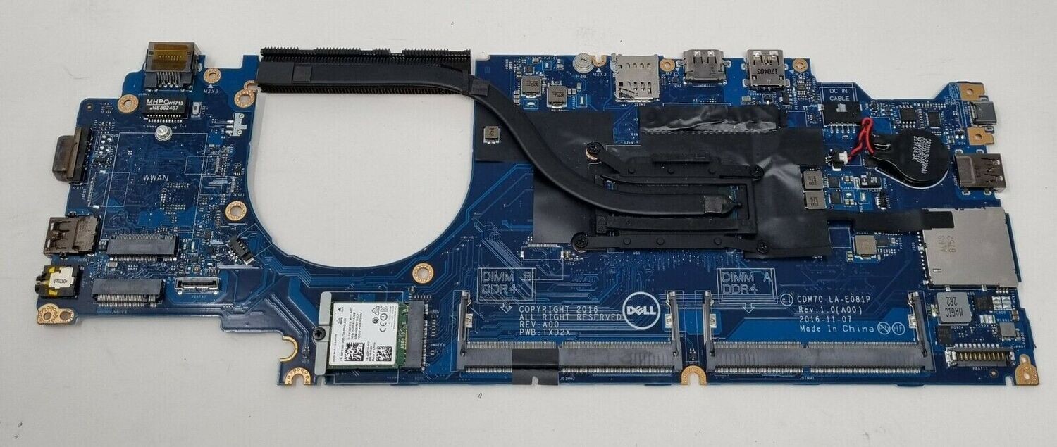 Used Dell Latitude 5480 i5 Motherboard 0P1PH4 with Heatsink No Fan