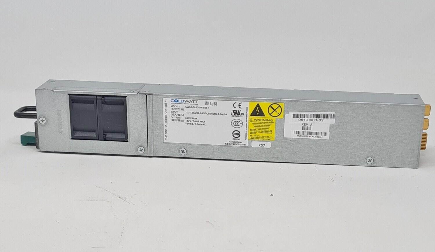 COLDWATT 650W Server Power Supply Model CWA2-0650-10-ISO1-1