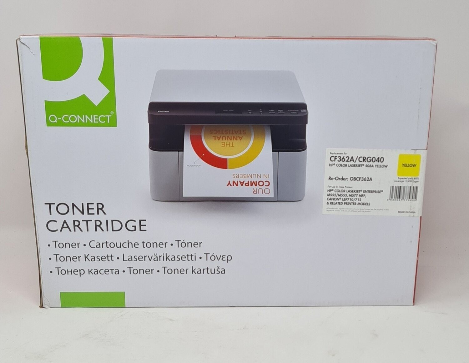 Compatible HP 508A Yellow Toner Cartridge - (CF362A)