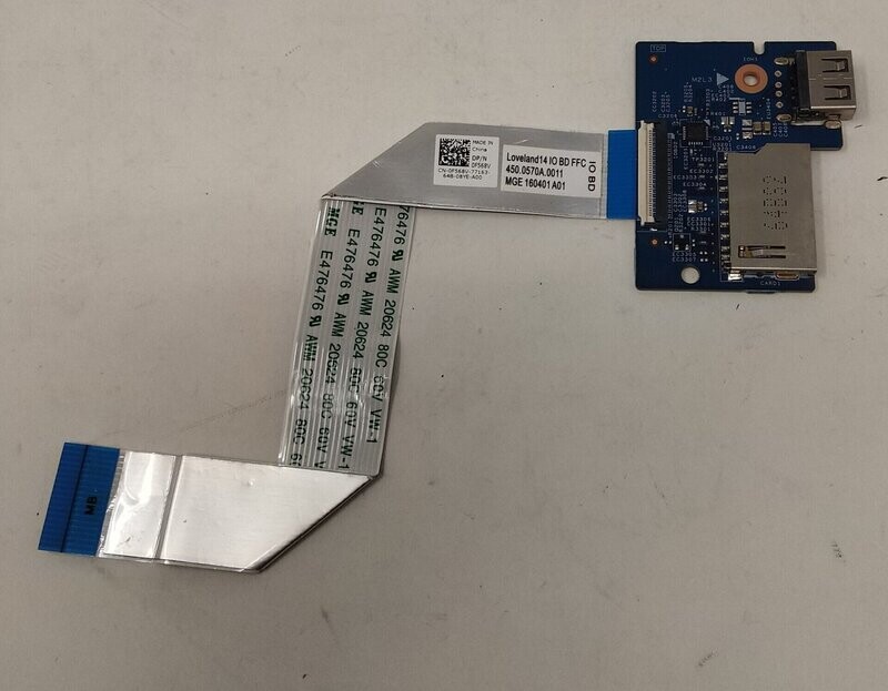 Used Dell USB/SD Card Reader Board DP/N 0F568V Dell Latitude 3460