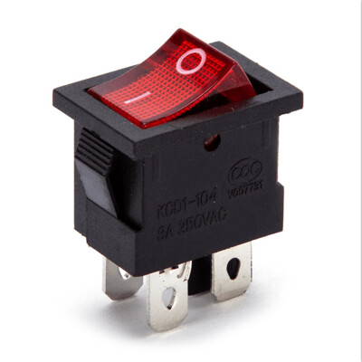 CQC Rocker Switch KCD1 Red 10A 125V/6A 250V AC