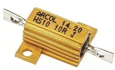 Arcol, 10Ω 10W Wire Wound Chassis Mount Resistor HS10 10R J ±5% (159-900)