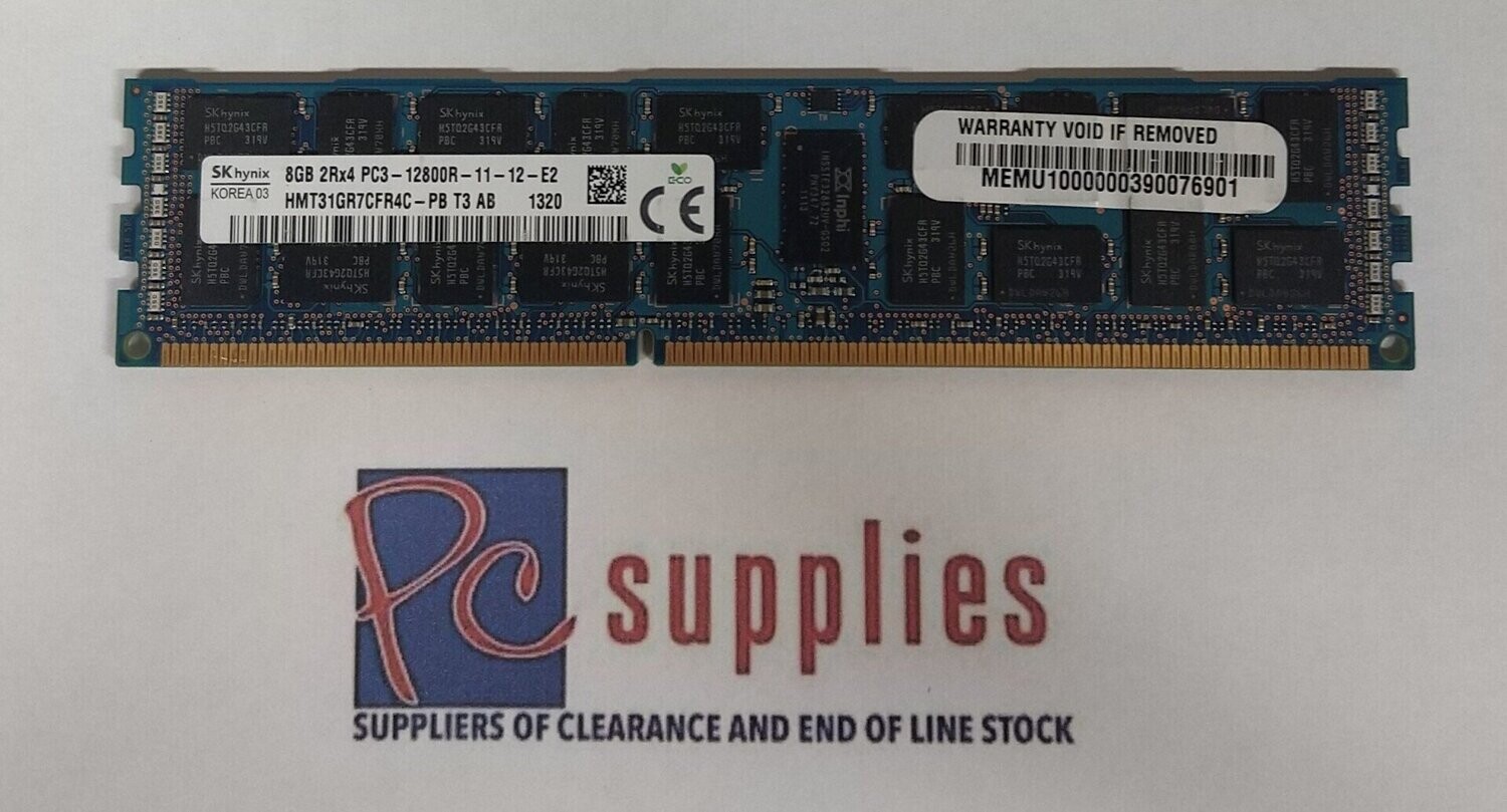 Used SK Hynix 8GB 2Rx4 PC3-12800R-11-12-E2 Memory (HMT31GR7CFR4C)