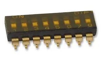 Multicomp MCEMR-08-T DIP / SIP Switch, 8 Circuits, Slide, Surface Mount, SPST, 24 VDC, 25 mA