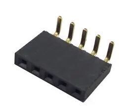 SAMTEC SSW-105-02-G-S-RA PCB Receptacle, Board-to-Board, 2.54 mm, 1 Rows, 5 Contacts, Through Hole Mount Right Angle, SSW