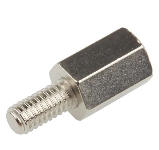 RS PRO Standoff, M4 x M4 Thread, 10mm Body, Brass, Male/Female, 8mm Stud (806-6714)
