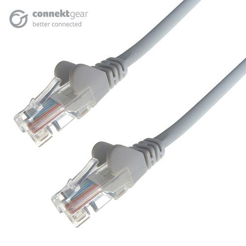 1m RJ45 CAT5e UTP Stranded Flush Moulded Network Cable - 24AWG - Grey