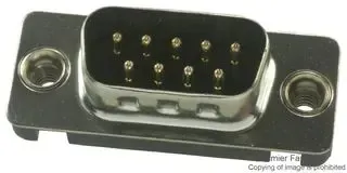 MULTICOMP DE09-PA-M2D Sub Connector, DB9, Standard, Plug, PCB, 9 Contacts, DE, Solder