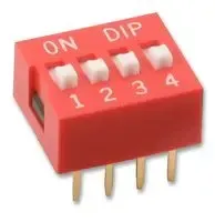 MULTICOMP PRO MCNDS-04-VDIP / SIP Switch, 4 Circuits, Slide, Through Hole, SPST, 24 VDC, 25 mA