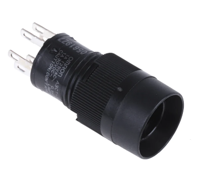 Omron Illuminated Push Button Switch, Latching, Panel Mount, 12mm Cutout, SPST, 250V ac, IP40