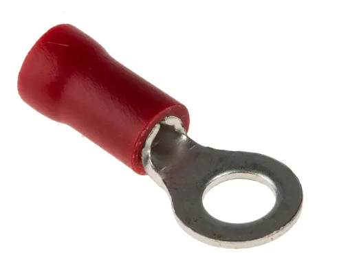 RS PRO Insulated Ring Terminal, M4 Stud Size, 0.5mm² to 1.5mm² Wire Size, Red Pack of 100