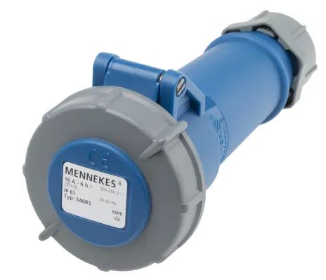 MENNEKES, AM-TOP IP67 Blue Cable Mount 3P Industrial Power Socket, Rated At 16A, 230 V