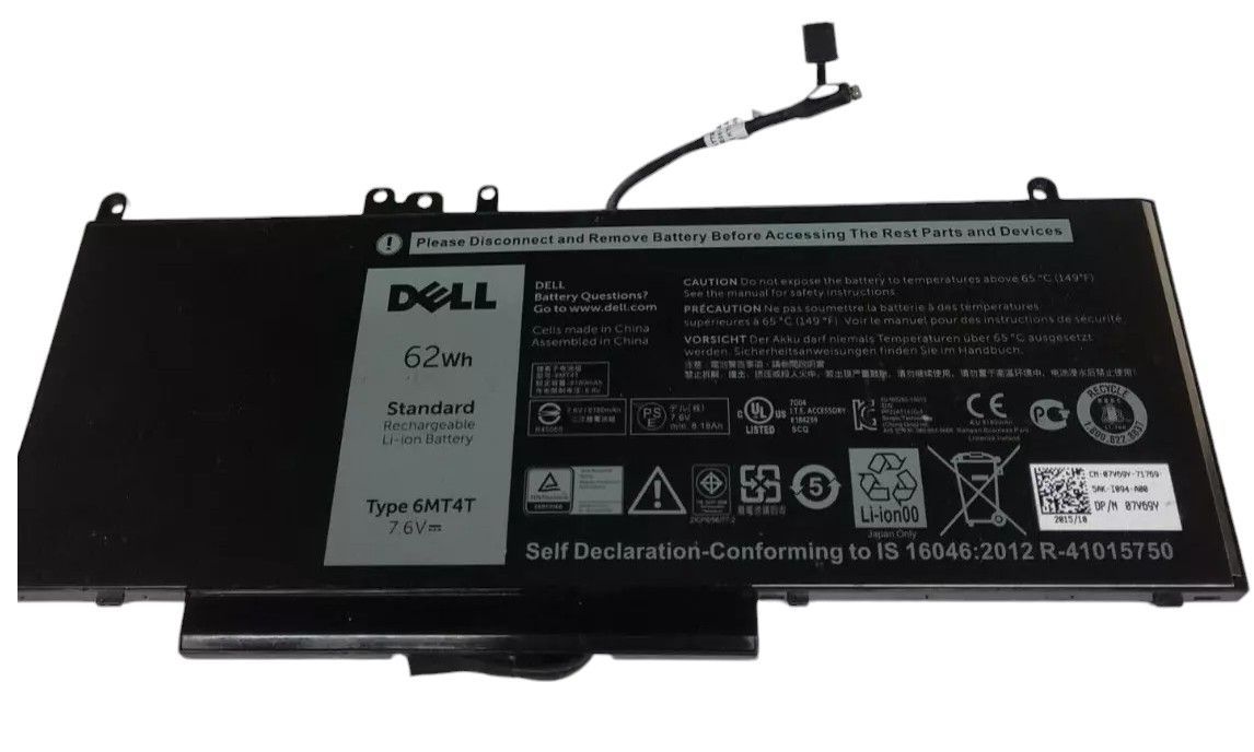 Used Dell Li-ion Battery 6MT4T 62Wh 7.6V (USED)