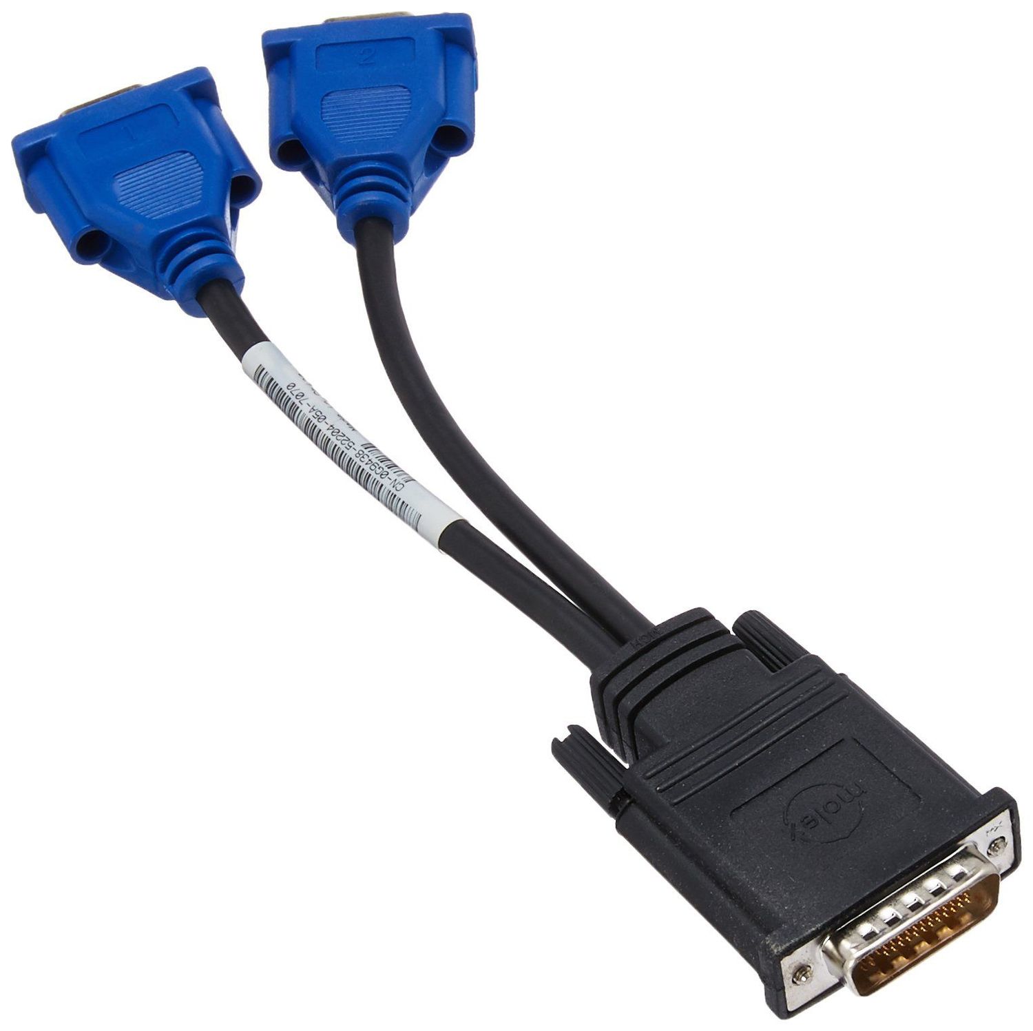 Molex VGA Y Cable Splitter DMS-59 Connector 1xLFH to 2xVGA