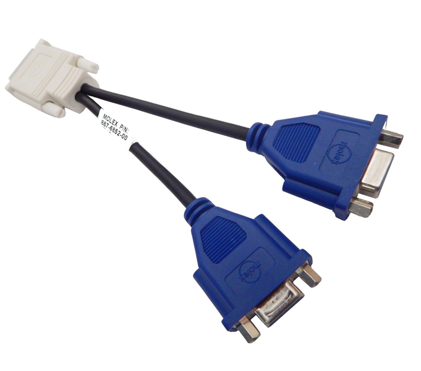 Molex VGA Y Cable Splitter DMS-59 Connector 1xLFH to 2xVGA for Dual Head Video Cards- 887-6852-00