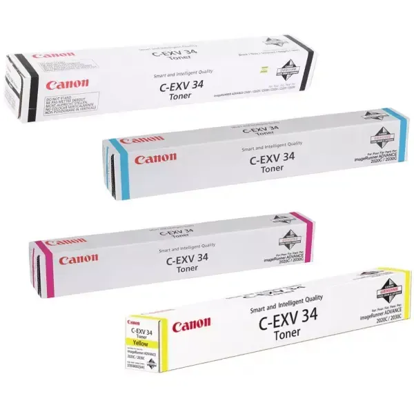 Genuine Canon C-EXV 34 Set 4 Toners BK, C, M & Y