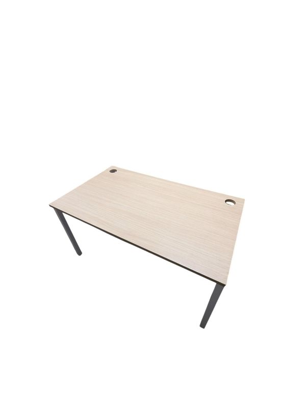 Office Desk, White metal legs with Wooden table top. 55" x 31.5" x 29"