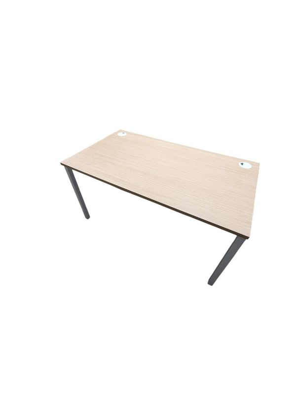 Office Desk, White metal legs with Wooden table top. 55" x 31.5" x 29"