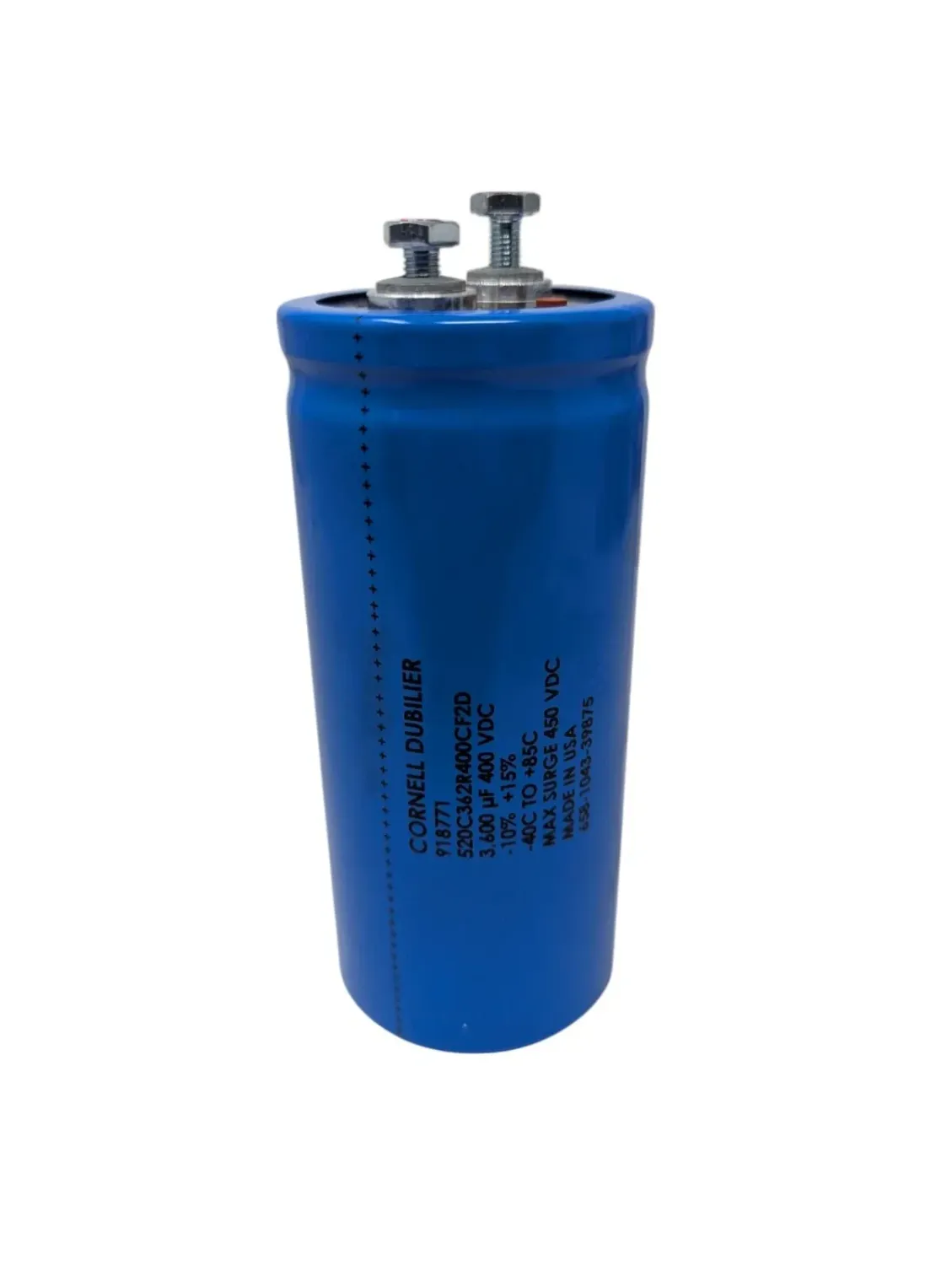 Cornell Dubilier 918771 (520C362R400CF2D) 3,600 uF 400VDC Max 450VDC Capacitor