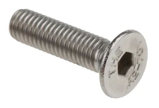 RS PRO Plain Stainless Steel Hex Socket Countersunk Screw, ISO 10642, M5 x 20mm Pack of 50