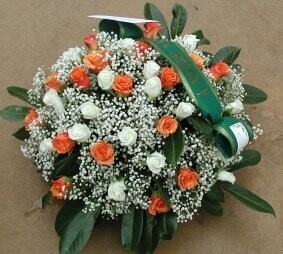 panier rond tout en roses