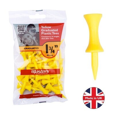 MASTER - Tees Graduados de Plastico - Color AMARILLO  (30 unidades) 1 3/4" - 45 mm