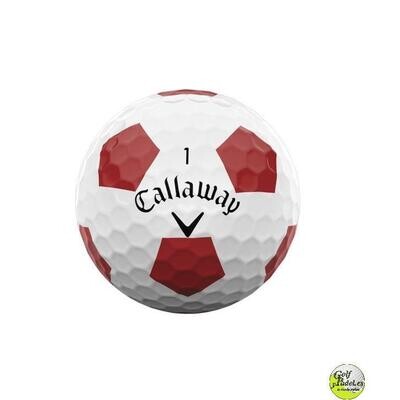 CALLAWAY - BOLAS CHROME SOFT TRUVIS - Rojas y blancas - Pack de 12 bolas - Super Precio!!