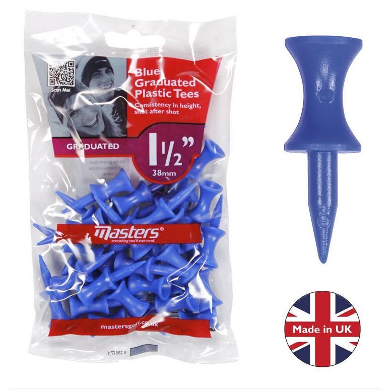 MASTER - Tees Graduados de Plastico - Color Azul  (30 unidades) 1" 1/2 - 38 mm