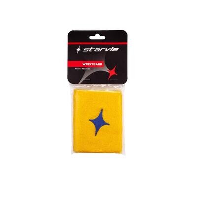 STARVIE - Muñequera Starvie Amarilla Estrella Azul - Aporta comodidad en el juego ya que absorbe la transpiración para aumentar el rendimiento