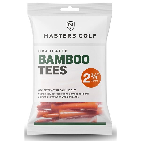 MASTER - Tees Graduados de Bambú - Bolsa de 2" 3/4 - 70 mm - (20 unidades) Color Naranja